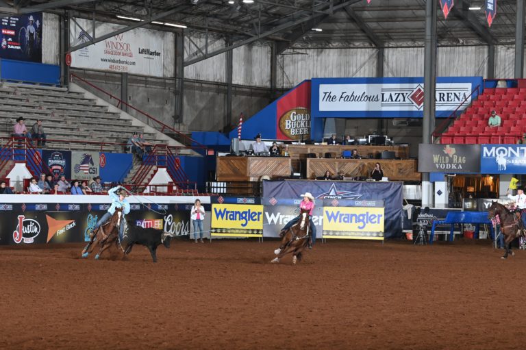 World-renowned cowgirls Hope Thompson and Whitney DeSalvo competing for $20K in the 2022 BFI Charlie 1 Horse All-Girl Team Roping.