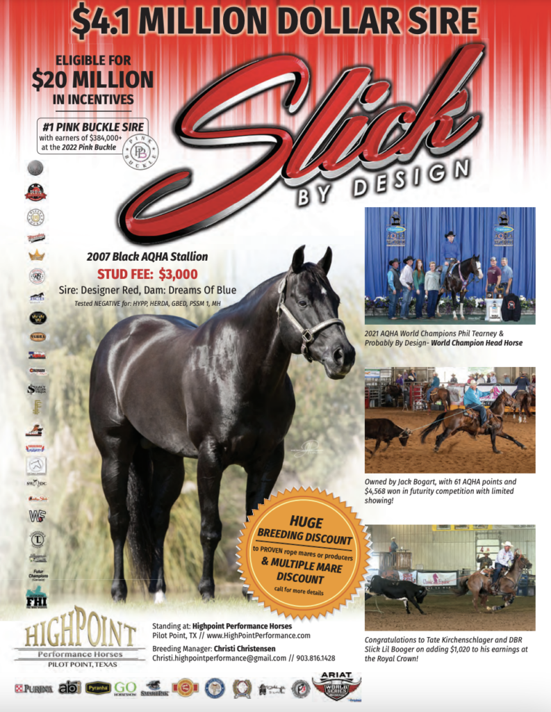 2023 Breeder's Guide Stallion Slick By Design