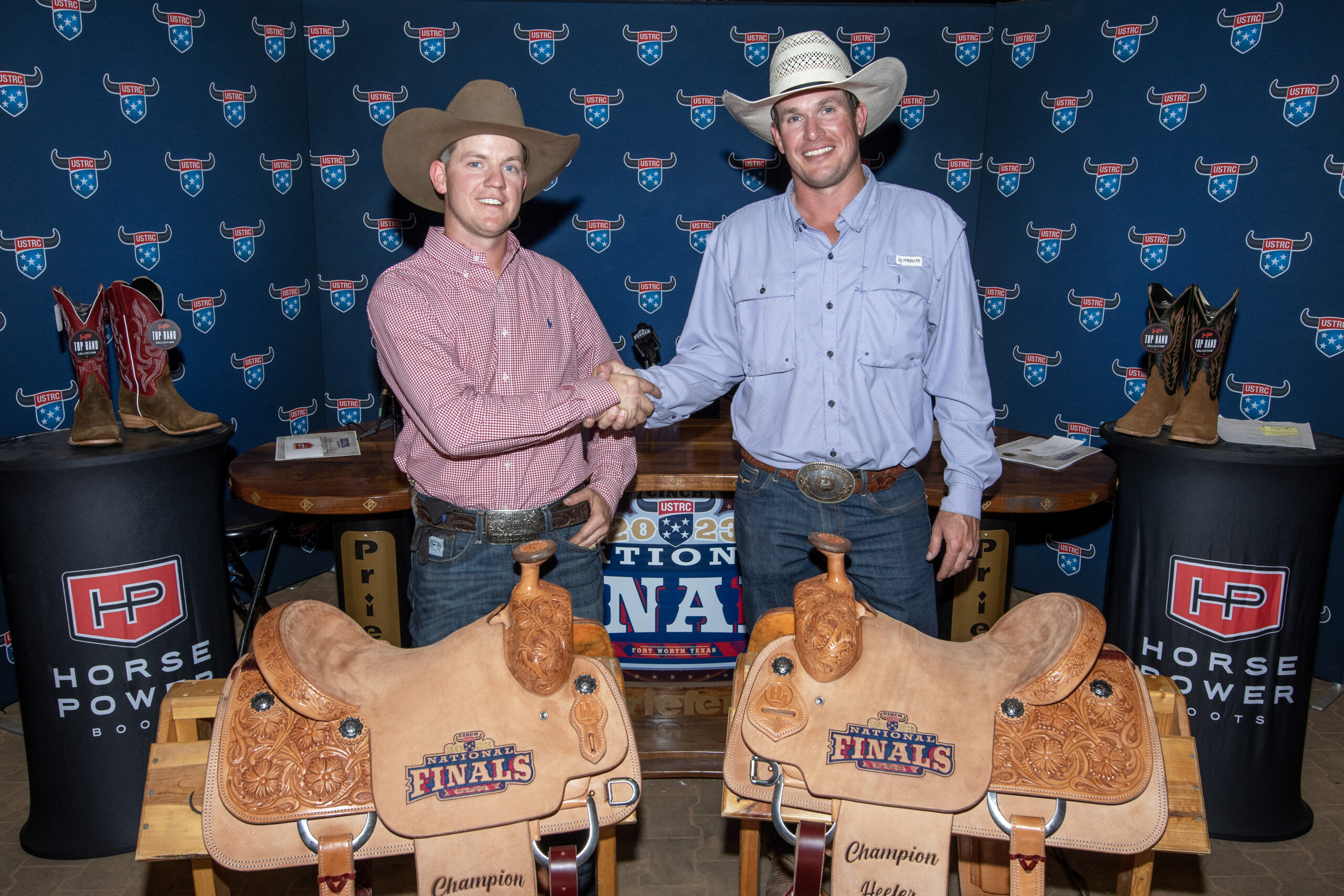 Shane McCune and Jake Cobb took home the huge purse of $72,700 in the Resistol 12.5 Shootout at the 2023 USTRC Cinch National Finals of Team Roping. 